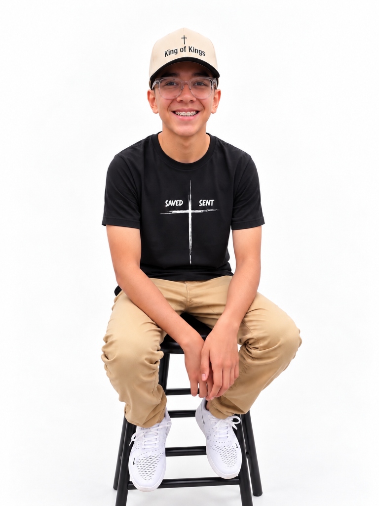 Saved & Sent Heavyweight Cross Tee - Vintage Black